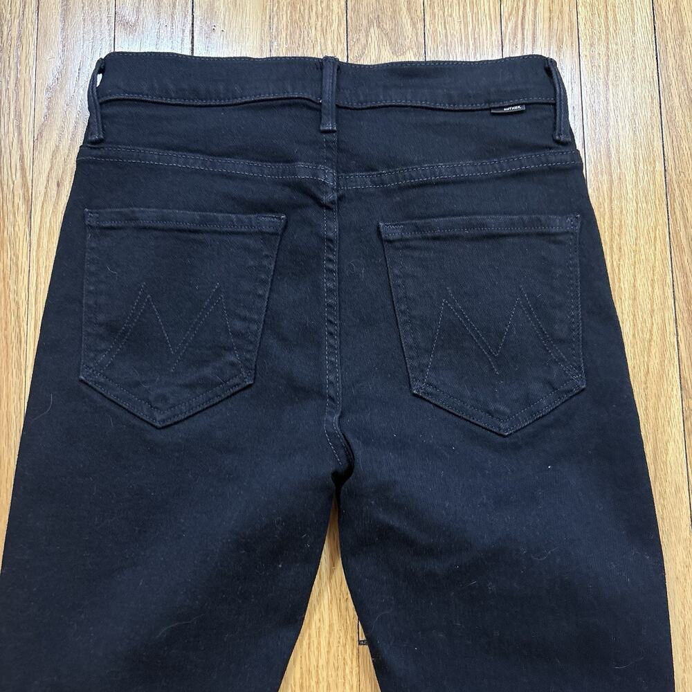 Mother Jeans Womens 27 Black The Weekender Nighty Night Flare Stretch Denim - Picture 10 of 11